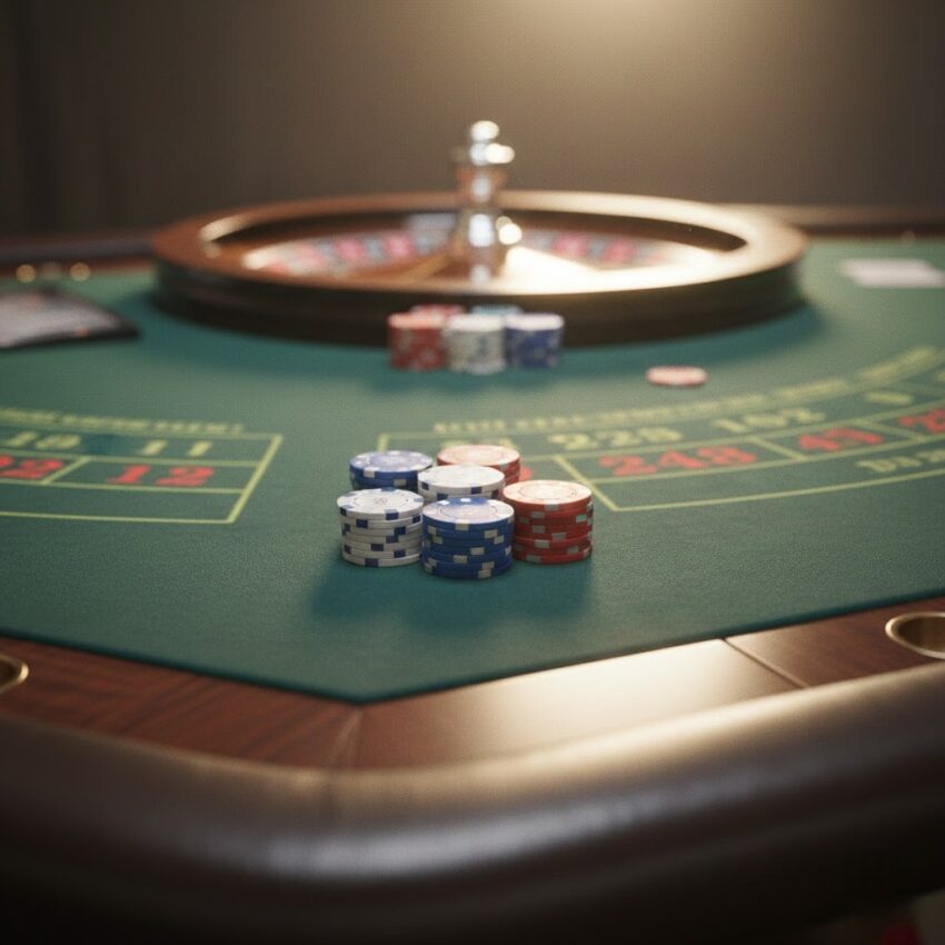 Meja blackjack taruhan rendah dengan chip kecil premium, Hokiku88